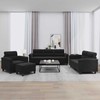 Sofa Sofos komplektas su pagalvėlėmis, 4 dalių, juodas, audinys
