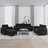 Sofa Sofos komplektas su pagalvėlėmis, 4 dalių, juodas, audinys
