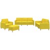 Sofa Sofos komplektas su pagalvėlėmis, 4 dalių, geltonas, audinys