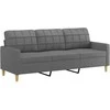 Sofa Sofos komplektas su pagalvėlėmis, 4 dalių, pilkas, audinys
