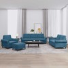 Sofa Sofos komplektas su pagalvėlėmis, 4 dalių, mėlynas, aksomas