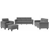 Sofa Sofos komplektas su pagalvėlėmis, 4 dalių, pilkas, audinys