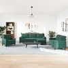 Sofa Sofos komplektas su pagalvėlėmis, 4 dalių, žalias, aksomas