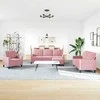 Sofa Sofos komplektas su pagalvėlėmis, 4 dalių, rožinis, aksomas