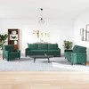 Sofa Sofos komplektas su pagalvėlėmis, 4 dalių, žalias, aksomas