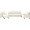 Sofa Sofos komplektas su pagalvėlėmis, 4 dalių, kreminis, aksomas