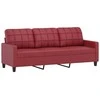 Sofa Sofos komplektas su pagalvėlėmis, 4 dalių, vyno, dirbtinė oda