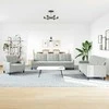 Sofa Sofos komplektas su pagalvėlėmis, 4 dalių, pilkas, aksomas