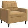 Sofa Sofos komplektas su pagalvėlėmis, 4 dalių, rudas, aksomas