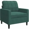 Sofa Sofos komplektas su pagalvėlėmis, 4 dalių, žalias, aksomas