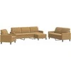 Sofa Sofos komplektas su pagalvėlėmis, 4 dalių, rudas, aksomas