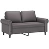 Sofa Sofos komplektas su pagalvėmis, 2 dalių, pilkas, dirbtinė oda