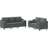 Sofa Sofos komplektas su pagalvėmis, 2 dalių, pilkas, audinys