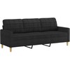 Sofa Sofos komplektas su pagalvėmis, 2 dalių, juodas, audinys
