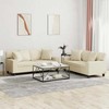 Sofa Sofos komplektas su pagalvėmis, 2 dalių, kreminis, dirbtinė oda