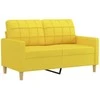 Sofa Sofos komplektas su pagalvėmis, 2 dalių, geltonas, audinys