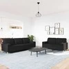 Sofa Sofos komplektas su pagalvėmis, 2 dalių, juodas, audinys