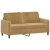 Sofa Sofos komplektas su pagalvėmis, 2 dalių, rudas, aksomas
