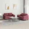 Sofa Sofos komplektas su pagalvėmis, 2 dalių, vyno, audinys
