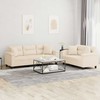 Sofa Sofos komplektas su pagalvėmis, 2 dalių, smėlio, audinys