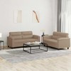Sofa Sofos komplektas su pagalvėmis, 2 dalių, kapučino, dirbtinė oda