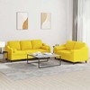 Sofa Sofos komplektas su pagalvėmis, 2 dalių, geltonas, audinys