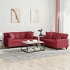 Sofa Sofos komplektas su pagalvėmis, 2 dalių, vyno, dirbtinė oda