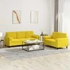 Sofa Sofos komplektas su pagalvėmis, 2 dalių, geltonas, aksomas