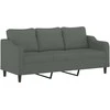 Sofa Sofos komplektas su pagalvėmis, 2 dalių, pilkas, audinys