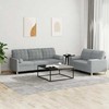 Sofa Sofos komplektas su pagalvėmis, 2 dalių, pilkas, audinys