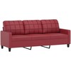 Sofa Sofos komplektas su pagalvėmis, 2 dalių, vyno, dirbtinė oda