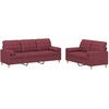 Sofa Sofos komplektas su pagalvėmis, 2 dalių, vyno, audinys