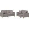 Sofa Sofos komplektas su pagalvėmis, 2 dalių, taupe, audinys