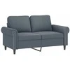 Sofa Sofos komplektas su pagalvėmis, 2 dalių, pilkas, aksomas