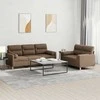 Sofa Sofos komplektas su pagalvėmis, 2 dalių, rudas, audinys