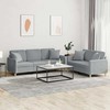 Sofa Sofos komplektas su pagalvėmis, 2 dalių, pilkas, audinys