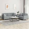 Sofa Sofos komplektas su pagalvėmis, 2 dalių, pilkas, audinys