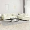 Sofa Sofos komplektas su pagalvėmis, 2 dalių, kreminis, aksomas