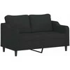 Sofa Sofos komplektas su pagalvėmis, 2 dalių, juodas, audinys