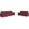 Sofa Sofos komplektas su pagalvėmis, 2 dalių, vyno, audinys