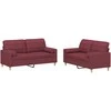 Sofa Sofos komplektas su pagalvėmis, 2 dalių, vyno, audinys