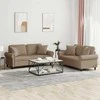 Sofa Sofos komplektas su pagalvėmis, 2 dalių, kapučino, dirbtinė oda