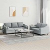 Sofa Sofos komplektas su pagalvėmis, 2 dalių, pilkas, audinys