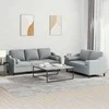 Sofa Sofos komplektas su pagalvėmis, 2 dalių, pilkas, audinys