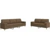 Sofa Sofos komplektas su pagalvėmis, 2 dalių, rudas, audinys