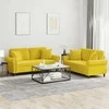 Sofa Sofos komplektas su pagalvėmis, 2 dalių, geltonas, aksomas