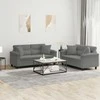Sofa Sofos komplektas su pagalvėmis, 2 dalių, pilkas, audinys