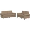 Sofa Sofos komplektas su pagalvėmis, 2 dalių, kapučino, dirbtinė oda