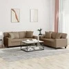 Sofa Sofos komplektas su pagalvėmis, 2 dalių, kapučino, dirbtinė oda