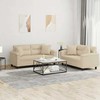 Sofa Sofos komplektas su pagalvėmis, 2 dalių, kreminis, audinys